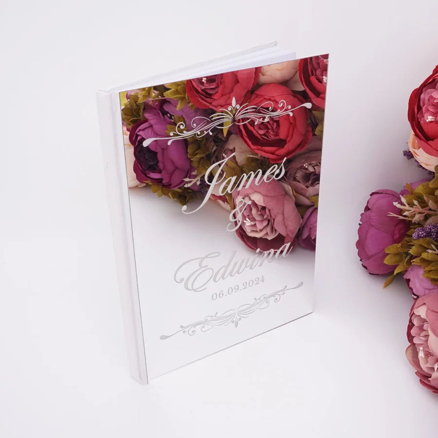 Livre d'Or de Mariage Personnalisé : Miroir Élégant Portrait