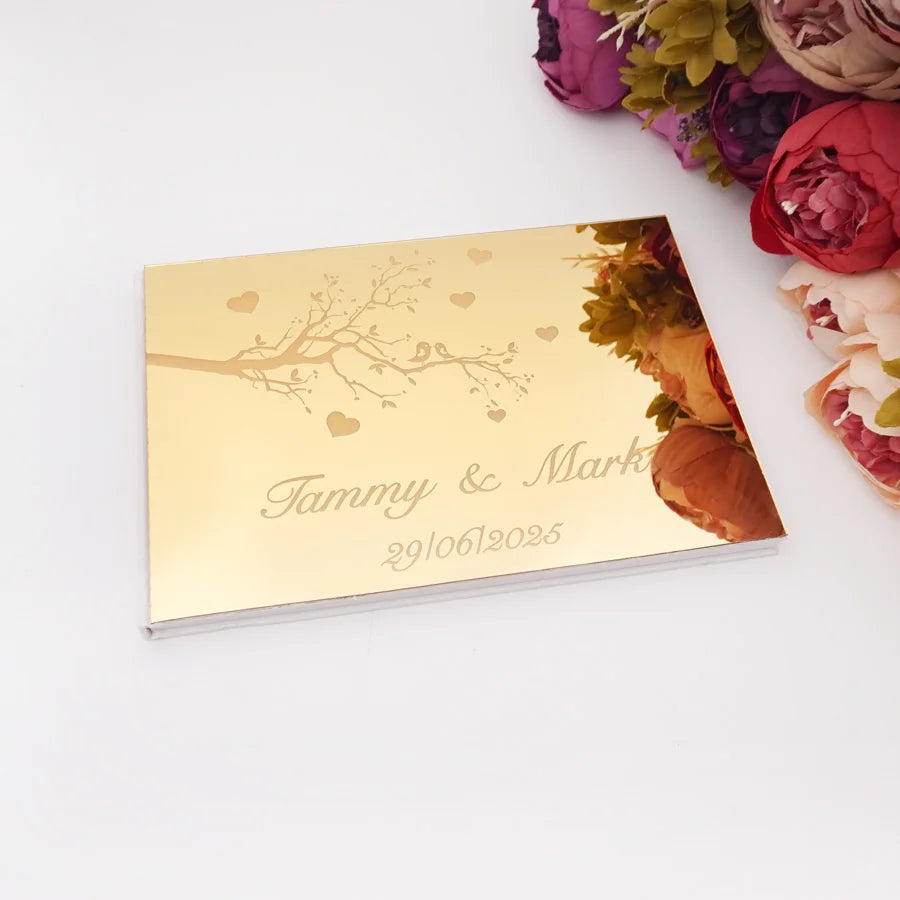 Livre d'Or de Mariage Personnalisé : Miroir Élégant Portrait