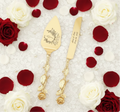 Lot Spatule/Couteau Fleur D’or Personnalisés