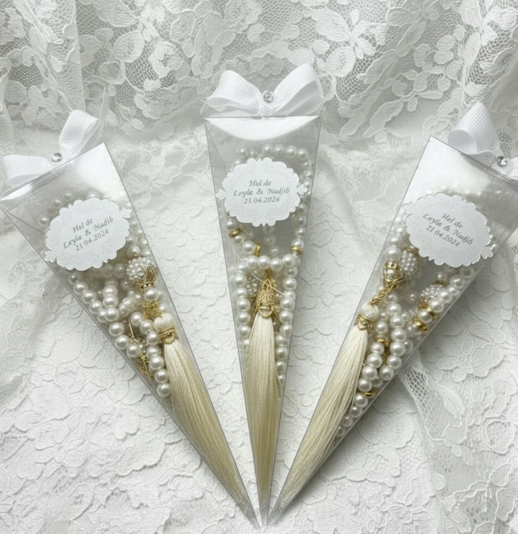 Sachet Tasbih Personnalisé – Cadeau Invité 10pcs