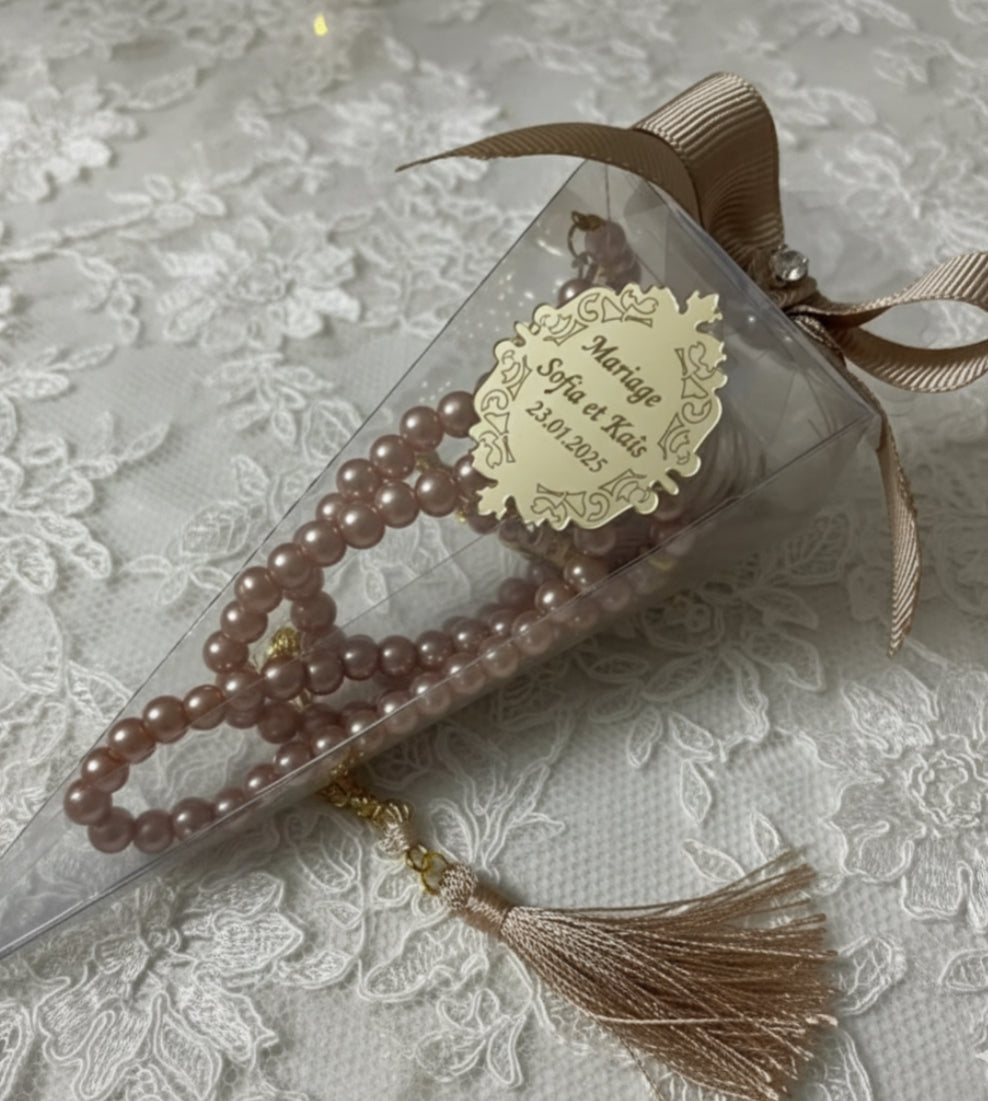 Sachet Tasbih Personnalisé – Cadeau Invité 10pcs