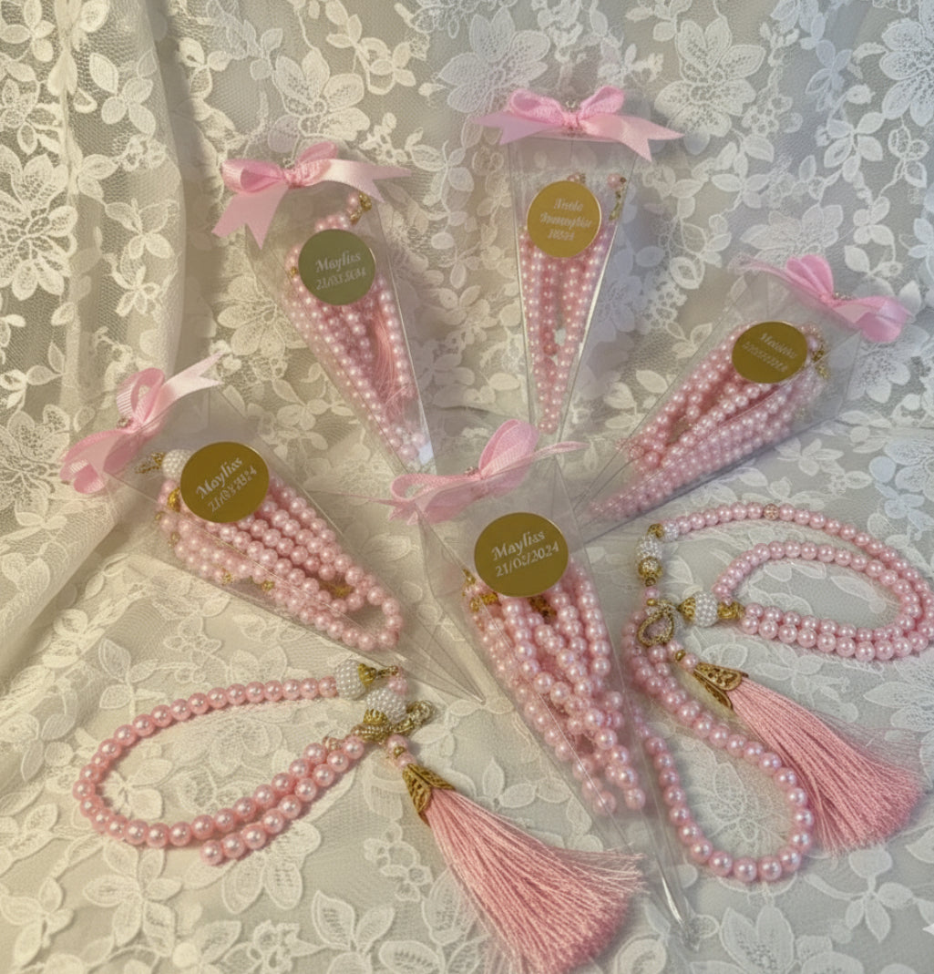 Sachet Tasbih Personnalisé – Cadeau Invité 10pcs