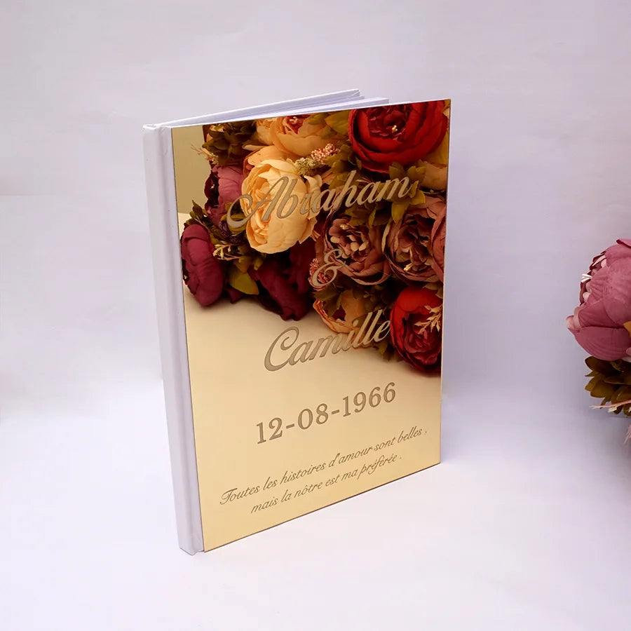 Livre d'Or de Mariage Personnalisé : Miroir Élégant Portrait