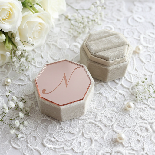 Boîte à bagues personnalisée – Velours & Acrylique pour Mariage et Fiançailles