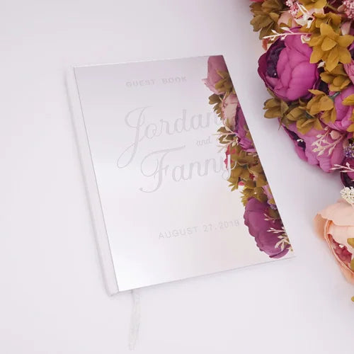 Livre d'Or de Mariage Personnalisé : Miroir Élégant Portrait