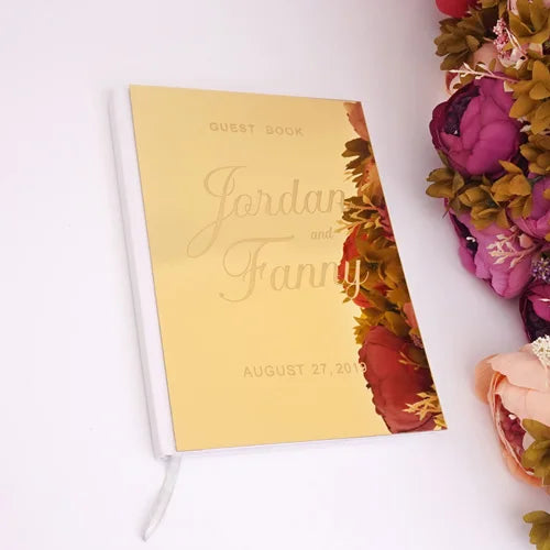 Livre d'Or de Mariage Personnalisé : Miroir Élégant Portrait
