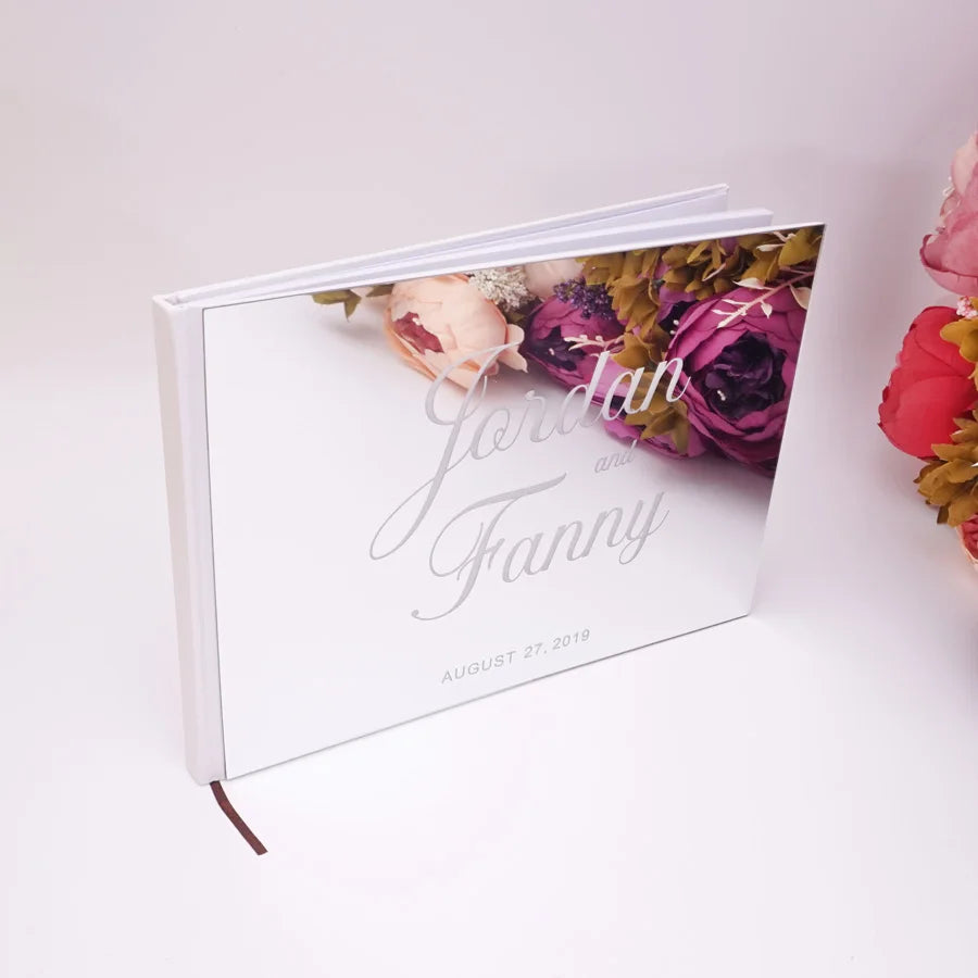 Livre d'Or de Mariage Personnalisé : Miroir Élégant Portrait