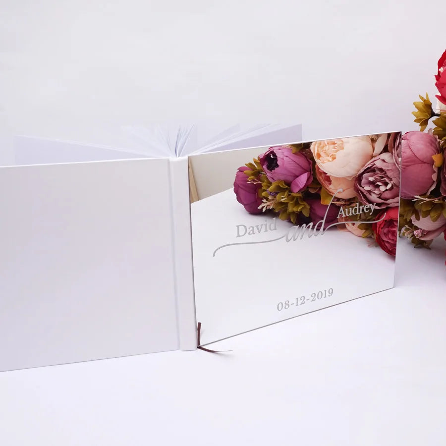 Livre d'Or de Mariage Personnalisé : Miroir Élégant Portrait