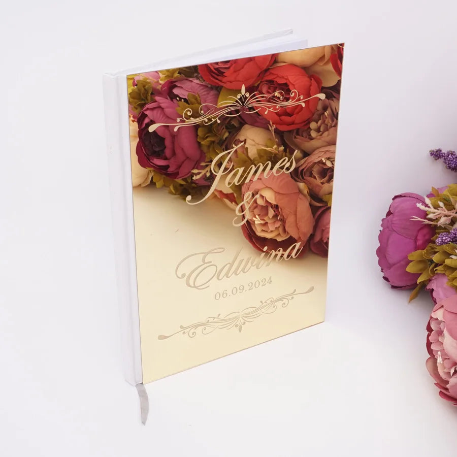 Livre d'Or de Mariage Personnalisé : Miroir Élégant Portrait