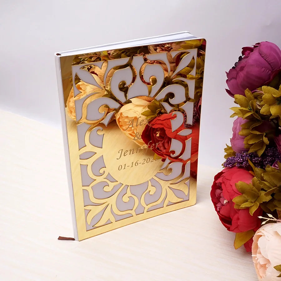 Livre d'Or de Mariage Personnalisé : Miroir Élégant Portrait