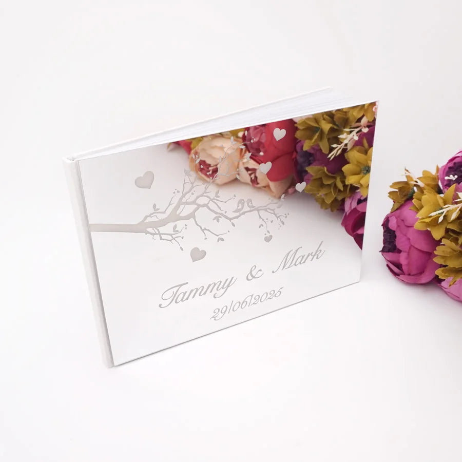 Livre d'Or de Mariage Personnalisé : Miroir Élégant Portrait