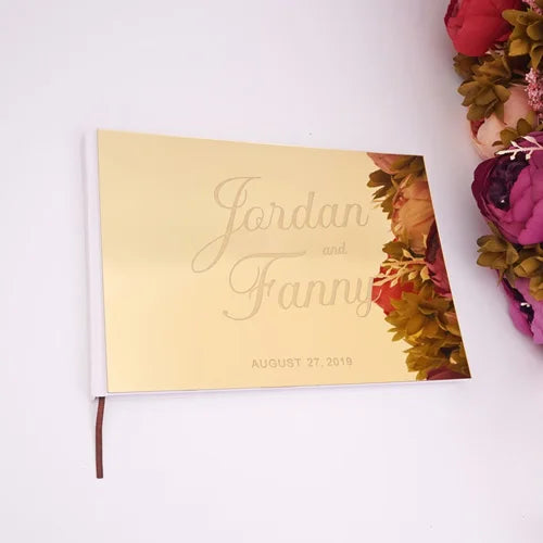 Livre d'Or de Mariage Personnalisé : Miroir Élégant Portrait