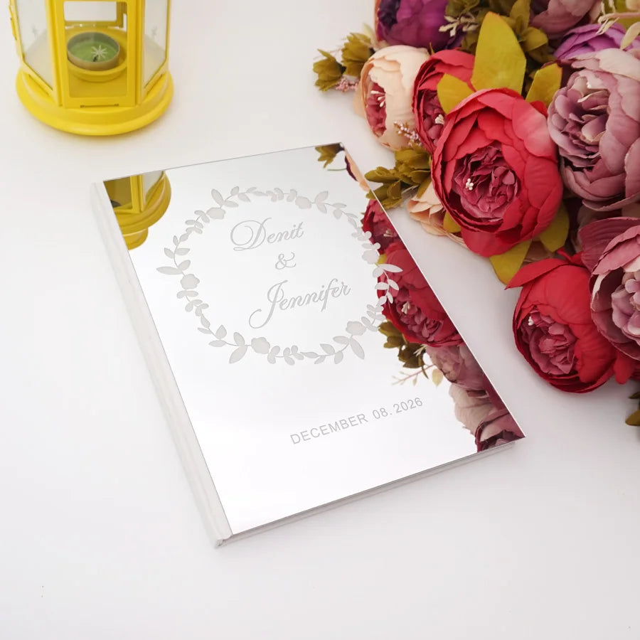 Livre d'Or de Mariage Personnalisé : Miroir Élégant Portrait