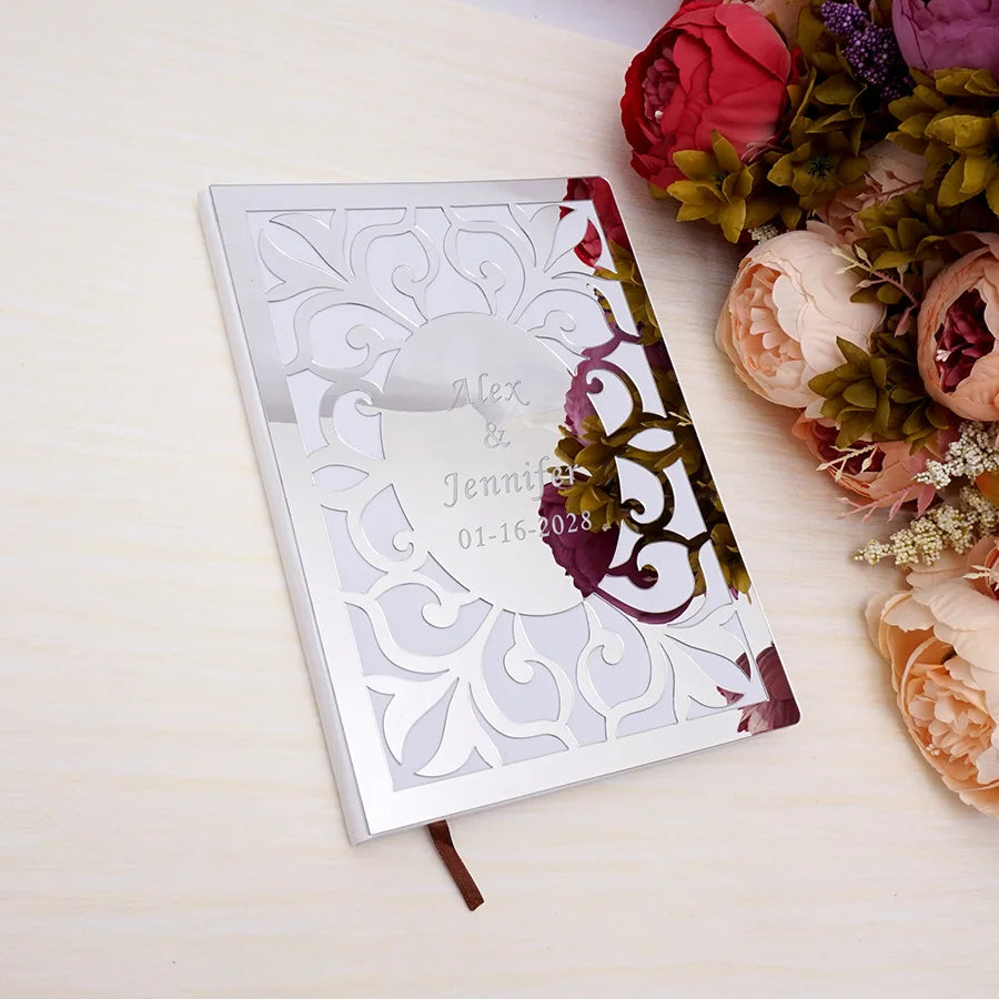Livre d'Or de Mariage Personnalisé : Miroir Élégant Portrait