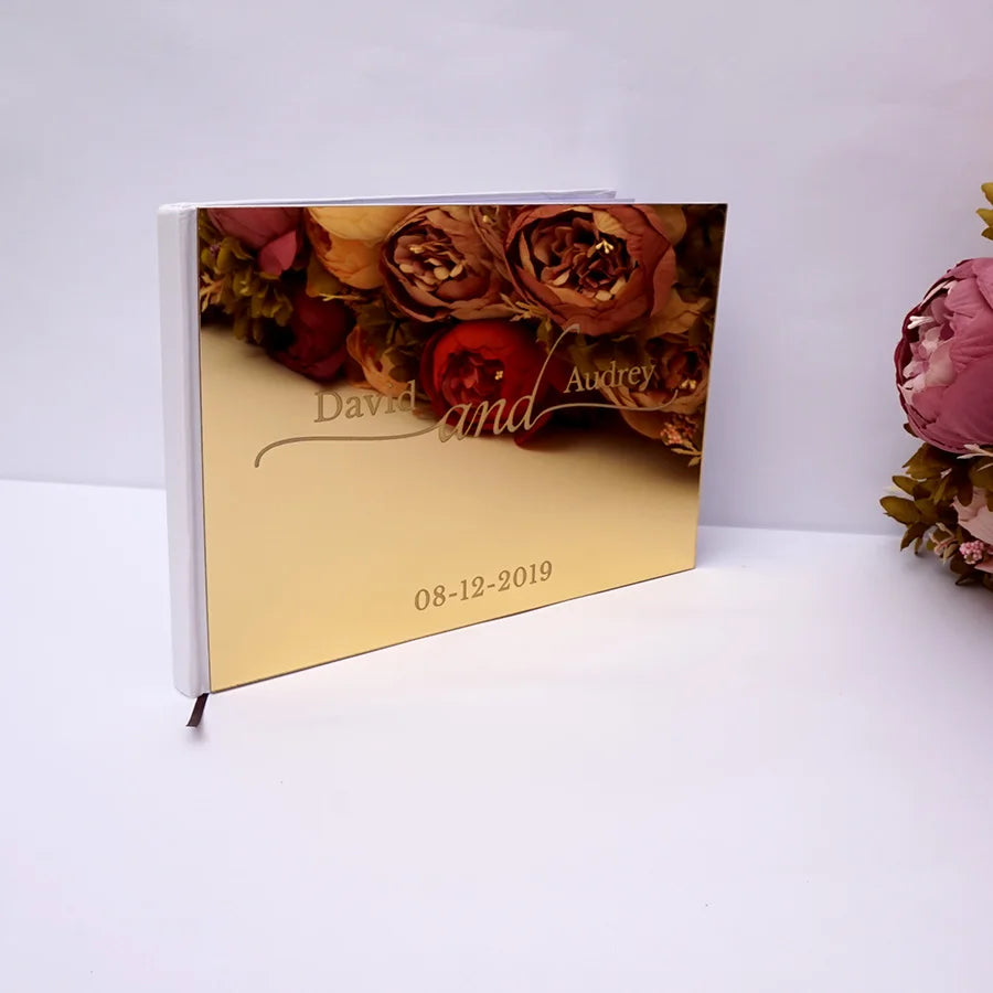 Livre d'Or de Mariage Personnalisé : Miroir Élégant Portrait