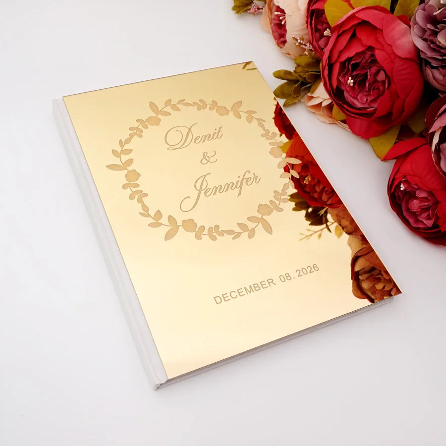 Livre d'Or de Mariage Personnalisé : Miroir Élégant Portrait