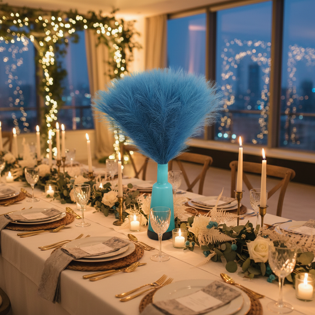 Pampas bleu - Table de réception