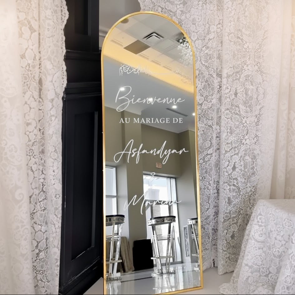 Autocollant Personnalisé de Bienvenue Miroir