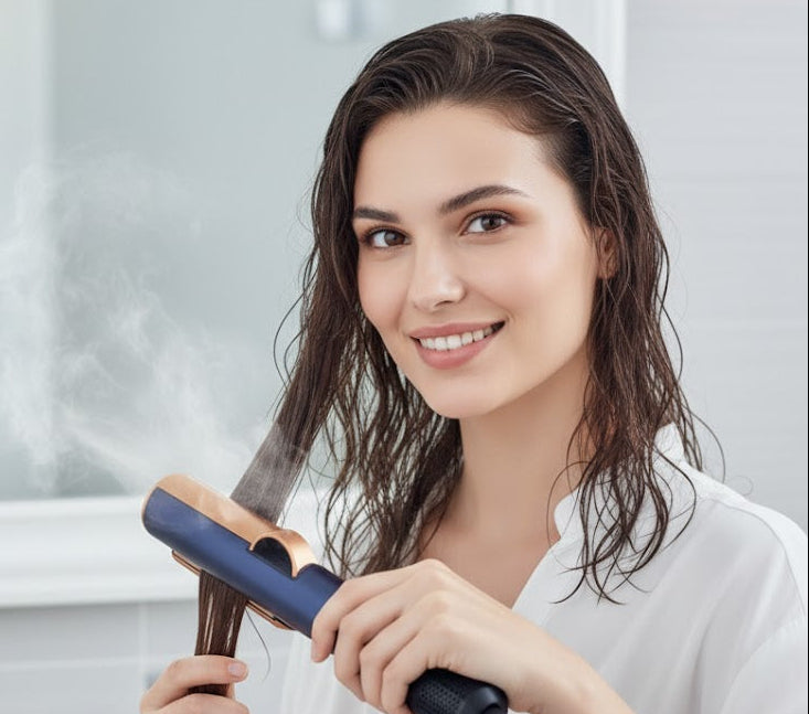 Sèche-cheveux lisseur 2-en-1